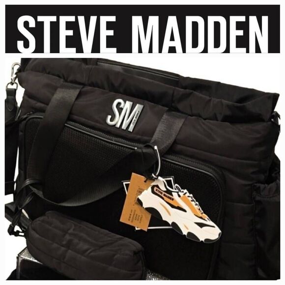 Steve Madden BBuck Quilted Overnighter Travel Bag w/ Detachable Pouch